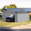 image:imageVEVOR 6x8x7 FT HeavyDuty Portable Outdoor Storage Shed Tent Waterproof Carport Garage Shelter with RollUp Zipper Door amp Vents UVResistant Canopy for Motorcycle Bike Lawn Mower Tools GrayGray
