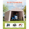image:imageVEVOR 6x8x7 FT HeavyDuty Portable Outdoor Storage Shed Tent Waterproof Carport Garage Shelter with RollUp Zipper Door amp Vents UVResistant Canopy for Motorcycle Bike Lawn Mower Tools GrayBeige
