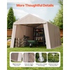 image:imageVEVOR 6x8x7 FT HeavyDuty Portable Outdoor Storage Shed Tent Waterproof Carport Garage Shelter with RollUp Zipper Door amp Vents UVResistant Canopy for Motorcycle Bike Lawn Mower Tools GrayBeige