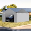 image:imageVEVOR 6x8x7 FT HeavyDuty Portable Outdoor Storage Shed Tent Waterproof Carport Garage Shelter with RollUp Zipper Door amp Vents UVResistant Canopy for Motorcycle Bike Lawn Mower Tools GrayGray