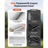 image:imageVEVOR 6x8x7 FT HeavyDuty Portable Outdoor Storage Shed Tent Waterproof Carport Garage Shelter with RollUp Zipper Door amp Vents UVResistant Canopy for Motorcycle Bike Lawn Mower Tools GrayGray