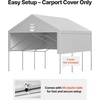 image:imageVEVOR 6x8x7 FT HeavyDuty Portable Outdoor Storage Shed Tent Waterproof Carport Garage Shelter with RollUp Zipper Door amp Vents UVResistant Canopy for Motorcycle Bike Lawn Mower Tools GrayGray