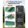 image:imageVEVOR 6x8x7 FT HeavyDuty Portable Outdoor Storage Shed Tent Waterproof Carport Garage Shelter with RollUp Zipper Door amp Vents UVResistant Canopy for Motorcycle Bike Lawn Mower Tools GrayTop Cover  Dark Green