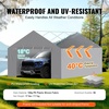 image:imageVEVOR 6x8x7 FT HeavyDuty Portable Outdoor Storage Shed Tent Waterproof Carport Garage Shelter with RollUp Zipper Door amp Vents UVResistant Canopy for Motorcycle Bike Lawn Mower Tools GrayGray