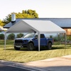 image:imageVEVOR 6x8x7 FT HeavyDuty Portable Outdoor Storage Shed Tent Waterproof Carport Garage Shelter with RollUp Zipper Door amp Vents UVResistant Canopy for Motorcycle Bike Lawn Mower Tools GrayGray