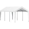 image:imageVEVOR 6x8x7 FT HeavyDuty Portable Outdoor Storage Shed Tent Waterproof Carport Garage Shelter with RollUp Zipper Door amp Vents UVResistant Canopy for Motorcycle Bike Lawn Mower Tools GrayWhite