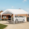 image:imageVEVOR 6x8x7 FT HeavyDuty Portable Outdoor Storage Shed Tent Waterproof Carport Garage Shelter with RollUp Zipper Door amp Vents UVResistant Canopy for Motorcycle Bike Lawn Mower Tools GrayWhite