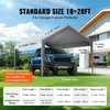 image:imageVEVOR 6x8x7 FT HeavyDuty Portable Outdoor Storage Shed Tent Waterproof Carport Garage Shelter with RollUp Zipper Door amp Vents UVResistant Canopy for Motorcycle Bike Lawn Mower Tools GrayGray