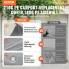 image:imageVEVOR 6x8x7 FT HeavyDuty Portable Outdoor Storage Shed Tent Waterproof Carport Garage Shelter with RollUp Zipper Door amp Vents UVResistant Canopy for Motorcycle Bike Lawn Mower Tools GrayGray