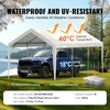 image:imageVEVOR 6x8x7 FT HeavyDuty Portable Outdoor Storage Shed Tent Waterproof Carport Garage Shelter with RollUp Zipper Door amp Vents UVResistant Canopy for Motorcycle Bike Lawn Mower Tools GrayWhite