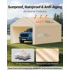 image:imageVEVOR 6x8x7 FT HeavyDuty Portable Outdoor Storage Shed Tent Waterproof Carport Garage Shelter with RollUp Zipper Door amp Vents UVResistant Canopy for Motorcycle Bike Lawn Mower Tools GrayBeige