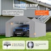 image:imageVEVOR 6x8x7 FT HeavyDuty Portable Outdoor Storage Shed Tent Waterproof Carport Garage Shelter with RollUp Zipper Door amp Vents UVResistant Canopy for Motorcycle Bike Lawn Mower Tools GrayGray