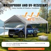 image:imageVEVOR 6x8x7 FT HeavyDuty Portable Outdoor Storage Shed Tent Waterproof Carport Garage Shelter with RollUp Zipper Door amp Vents UVResistant Canopy for Motorcycle Bike Lawn Mower Tools GrayGray
