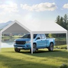 image:imageVEVOR 6x8x7 FT HeavyDuty Portable Outdoor Storage Shed Tent Waterproof Carport Garage Shelter with RollUp Zipper Door amp Vents UVResistant Canopy for Motorcycle Bike Lawn Mower Tools GrayWhite