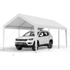 image:imageVEVOR 6x8x7 FT HeavyDuty Portable Outdoor Storage Shed Tent Waterproof Carport Garage Shelter with RollUp Zipper Door amp Vents UVResistant Canopy for Motorcycle Bike Lawn Mower Tools GrayWhite