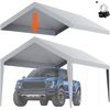 image:imageVEVOR 6x8x7 FT HeavyDuty Portable Outdoor Storage Shed Tent Waterproof Carport Garage Shelter with RollUp Zipper Door amp Vents UVResistant Canopy for Motorcycle Bike Lawn Mower Tools GrayGray