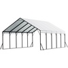 image:imageVEVOR 6x8x7 FT HeavyDuty Portable Outdoor Storage Shed Tent Waterproof Carport Garage Shelter with RollUp Zipper Door amp Vents UVResistant Canopy for Motorcycle Bike Lawn Mower Tools GrayWhite