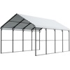 image:imageVEVOR 6x8x7 FT HeavyDuty Portable Outdoor Storage Shed Tent Waterproof Carport Garage Shelter with RollUp Zipper Door amp Vents UVResistant Canopy for Motorcycle Bike Lawn Mower Tools GrayWhite