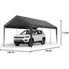 image:imageVEVOR 6x8x7 FT HeavyDuty Portable Outdoor Storage Shed Tent Waterproof Carport Garage Shelter with RollUp Zipper Door amp Vents UVResistant Canopy for Motorcycle Bike Lawn Mower Tools GrayGray