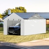 image:imageVEVOR 6x8x7 FT HeavyDuty Portable Outdoor Storage Shed Tent Waterproof Carport Garage Shelter with RollUp Zipper Door amp Vents UVResistant Canopy for Motorcycle Bike Lawn Mower Tools GrayWhite