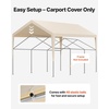image:imageVEVOR 6x8x7 FT HeavyDuty Portable Outdoor Storage Shed Tent Waterproof Carport Garage Shelter with RollUp Zipper Door amp Vents UVResistant Canopy for Motorcycle Bike Lawn Mower Tools GrayBeige