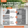 image:imageVEVOR 6x8x7 FT HeavyDuty Portable Outdoor Storage Shed Tent Waterproof Carport Garage Shelter with RollUp Zipper Door amp Vents UVResistant Canopy for Motorcycle Bike Lawn Mower Tools GrayGray