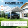 image:imageVEVOR 6x8x7 FT HeavyDuty Portable Outdoor Storage Shed Tent Waterproof Carport Garage Shelter with RollUp Zipper Door amp Vents UVResistant Canopy for Motorcycle Bike Lawn Mower Tools GrayWhite