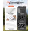 image:imageVEVOR 6x8x7 FT HeavyDuty Portable Outdoor Storage Shed Tent Waterproof Carport Garage Shelter with RollUp Zipper Door amp Vents UVResistant Canopy for Motorcycle Bike Lawn Mower Tools GrayWhite