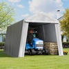 image:imageVEVOR 6x8x7 FT HeavyDuty Portable Outdoor Storage Shed Tent Waterproof Carport Garage Shelter with RollUp Zipper Door amp Vents UVResistant Canopy for Motorcycle Bike Lawn Mower Tools GrayGray