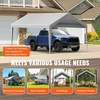 image:imageVEVOR 6x8x7 FT HeavyDuty Portable Outdoor Storage Shed Tent Waterproof Carport Garage Shelter with RollUp Zipper Door amp Vents UVResistant Canopy for Motorcycle Bike Lawn Mower Tools GrayGray