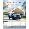 image:imageVEVOR 6x8x7 FT HeavyDuty Portable Outdoor Storage Shed Tent Waterproof Carport Garage Shelter with RollUp Zipper Door amp Vents UVResistant Canopy for Motorcycle Bike Lawn Mower Tools GrayBeige