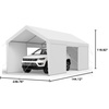 image:imageVEVOR 6x8x7 FT HeavyDuty Portable Outdoor Storage Shed Tent Waterproof Carport Garage Shelter with RollUp Zipper Door amp Vents UVResistant Canopy for Motorcycle Bike Lawn Mower Tools GrayWhite