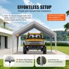 image:imageVEVOR 6x8x7 FT HeavyDuty Portable Outdoor Storage Shed Tent Waterproof Carport Garage Shelter with RollUp Zipper Door amp Vents UVResistant Canopy for Motorcycle Bike Lawn Mower Tools GrayGray