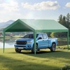 image:imageVEVOR 6x8x7 FT HeavyDuty Portable Outdoor Storage Shed Tent Waterproof Carport Garage Shelter with RollUp Zipper Door amp Vents UVResistant Canopy for Motorcycle Bike Lawn Mower Tools GrayTop Cover  Dark Green