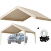 image:imageVEVOR 6x8x7 FT HeavyDuty Portable Outdoor Storage Shed Tent Waterproof Carport Garage Shelter with RollUp Zipper Door amp Vents UVResistant Canopy for Motorcycle Bike Lawn Mower Tools GrayBeige