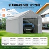 image:imageVEVOR 6x8x7 FT HeavyDuty Portable Outdoor Storage Shed Tent Waterproof Carport Garage Shelter with RollUp Zipper Door amp Vents UVResistant Canopy for Motorcycle Bike Lawn Mower Tools GrayGray