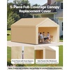 image:imageVEVOR 6x8x7 FT HeavyDuty Portable Outdoor Storage Shed Tent Waterproof Carport Garage Shelter with RollUp Zipper Door amp Vents UVResistant Canopy for Motorcycle Bike Lawn Mower Tools GrayBeige