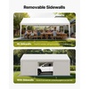 image:imageVEVOR 6x8x7 FT HeavyDuty Portable Outdoor Storage Shed Tent Waterproof Carport Garage Shelter with RollUp Zipper Door amp Vents UVResistant Canopy for Motorcycle Bike Lawn Mower Tools GrayWhite