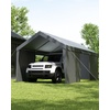 image:imageVEVOR 6x8x7 FT HeavyDuty Portable Outdoor Storage Shed Tent Waterproof Carport Garage Shelter with RollUp Zipper Door amp Vents UVResistant Canopy for Motorcycle Bike Lawn Mower Tools GrayGray