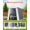 image:imageVEVOR 6x8x7 FT HeavyDuty Portable Outdoor Storage Shed Tent Waterproof Carport Garage Shelter with RollUp Zipper Door amp Vents UVResistant Canopy for Motorcycle Bike Lawn Mower Tools GrayGray