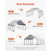 image:imageVEVOR 6x8x7 FT HeavyDuty Portable Outdoor Storage Shed Tent Waterproof Carport Garage Shelter with RollUp Zipper Door amp Vents UVResistant Canopy for Motorcycle Bike Lawn Mower Tools GrayWhite