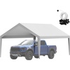image:imageVEVOR 6x8x7 FT HeavyDuty Portable Outdoor Storage Shed Tent Waterproof Carport Garage Shelter with RollUp Zipper Door amp Vents UVResistant Canopy for Motorcycle Bike Lawn Mower Tools GrayGray