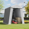 image:imageVEVOR 6x8x7 FT HeavyDuty Portable Outdoor Storage Shed Tent Waterproof Carport Garage Shelter with RollUp Zipper Door amp Vents UVResistant Canopy for Motorcycle Bike Lawn Mower Tools GrayGray