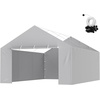 image:imageVEVOR 6x8x7 FT HeavyDuty Portable Outdoor Storage Shed Tent Waterproof Carport Garage Shelter with RollUp Zipper Door amp Vents UVResistant Canopy for Motorcycle Bike Lawn Mower Tools GrayGray