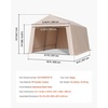 image:imageVEVOR 6x8x7 FT HeavyDuty Portable Outdoor Storage Shed Tent Waterproof Carport Garage Shelter with RollUp Zipper Door amp Vents UVResistant Canopy for Motorcycle Bike Lawn Mower Tools GrayBeige