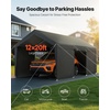 image:imageVEVOR 6x8x7 FT HeavyDuty Portable Outdoor Storage Shed Tent Waterproof Carport Garage Shelter with RollUp Zipper Door amp Vents UVResistant Canopy for Motorcycle Bike Lawn Mower Tools GrayGray