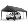 image:imageVEVOR 6x8x7 FT HeavyDuty Portable Outdoor Storage Shed Tent Waterproof Carport Garage Shelter with RollUp Zipper Door amp Vents UVResistant Canopy for Motorcycle Bike Lawn Mower Tools GrayGray