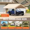 image:imageVEVOR 6x8x7 FT HeavyDuty Portable Outdoor Storage Shed Tent Waterproof Carport Garage Shelter with RollUp Zipper Door amp Vents UVResistant Canopy for Motorcycle Bike Lawn Mower Tools GrayBeige