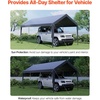 image:imageVEVOR 6x8x7 FT HeavyDuty Portable Outdoor Storage Shed Tent Waterproof Carport Garage Shelter with RollUp Zipper Door amp Vents UVResistant Canopy for Motorcycle Bike Lawn Mower Tools GrayGray