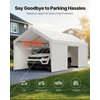 image:imageVEVOR 6x8x7 FT HeavyDuty Portable Outdoor Storage Shed Tent Waterproof Carport Garage Shelter with RollUp Zipper Door amp Vents UVResistant Canopy for Motorcycle Bike Lawn Mower Tools GrayWhite